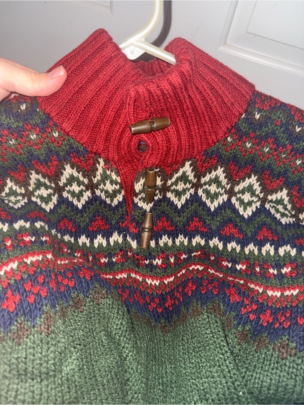 Polo Ralph Lauren Men's Fair Isle Knit Pullover Sweater - Green/Red Multicolor - Picture 2 of 6